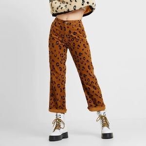 OBEY Abbott Painter Corduroy Leopard Cheetah Print Pant